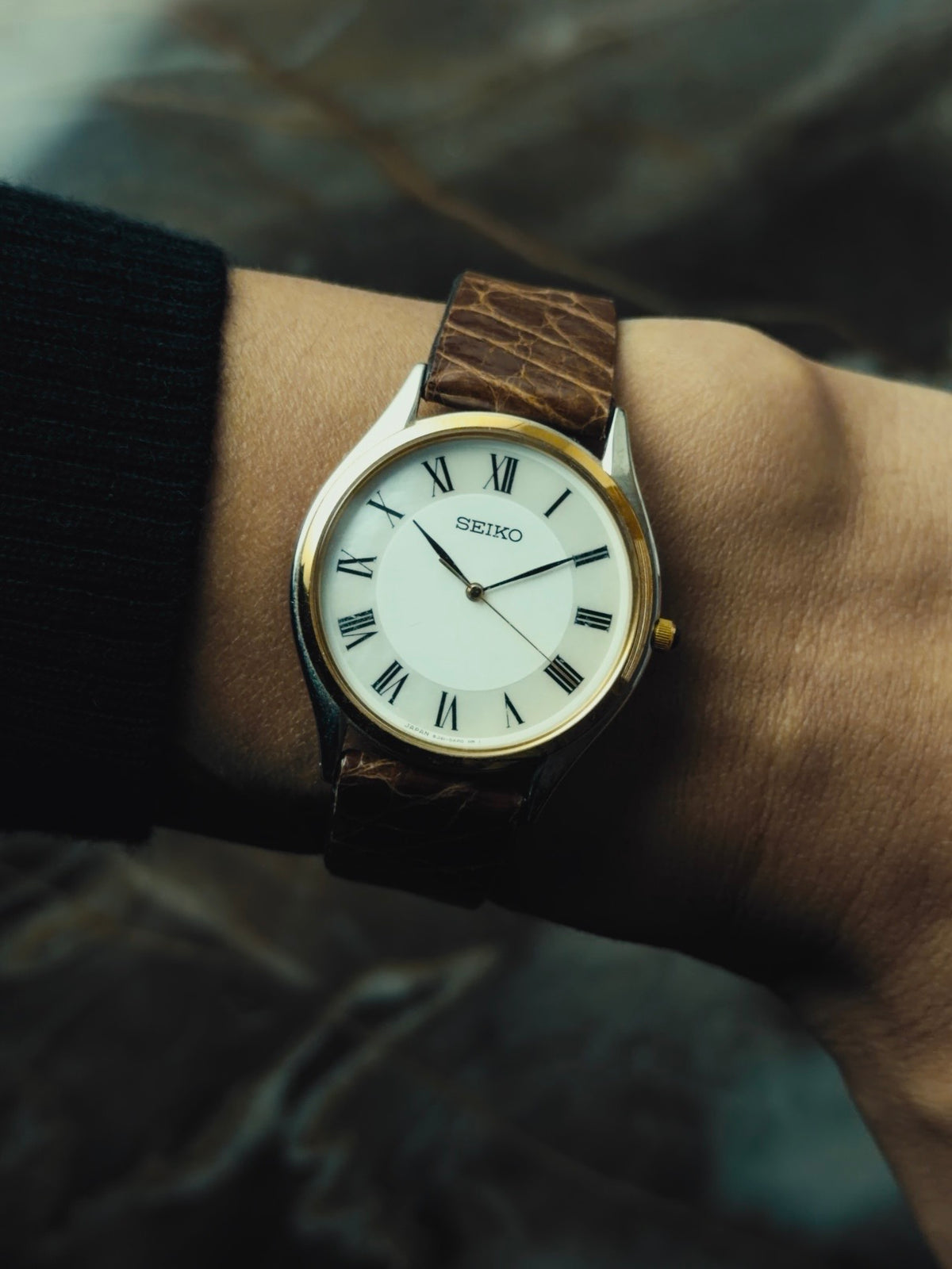 SEIKO Two-Tone "Ivory Roman" Quartz 1990s