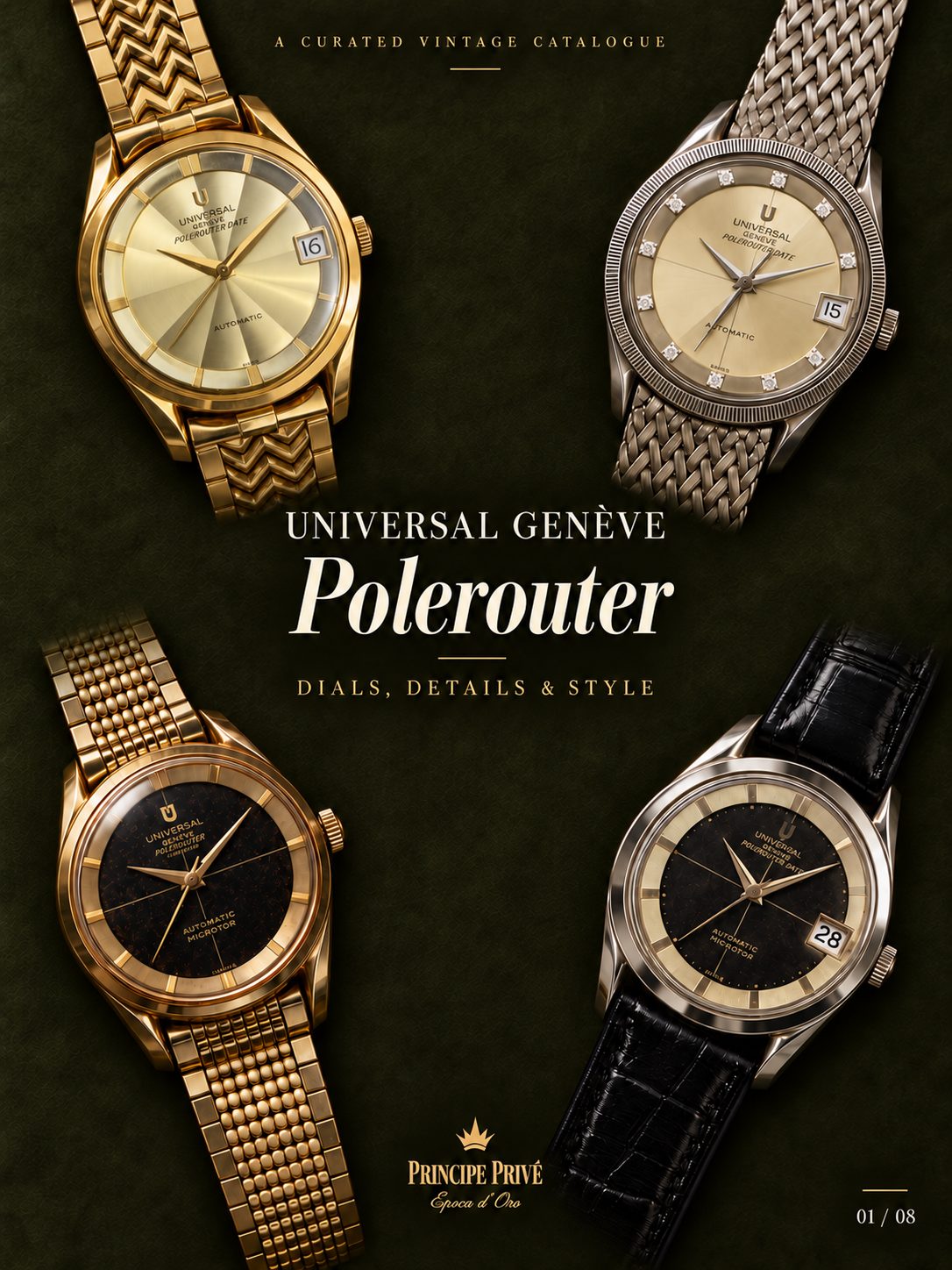 Universal Genève Polerouter collector's guide dials details and style｜ユニバーサル ジュネーブ ポールルーター ヴィンテージ コレクターズガイド