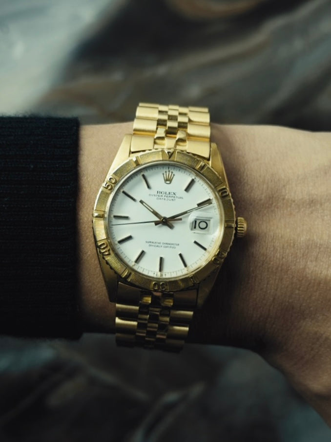 ROLEX 18K Yellow Gold Datejust "Thunderbird" White Dial 1970s｜ロレックス デイトジャスト サンダーバード 18金 1970年代 ヴィンテージ時計