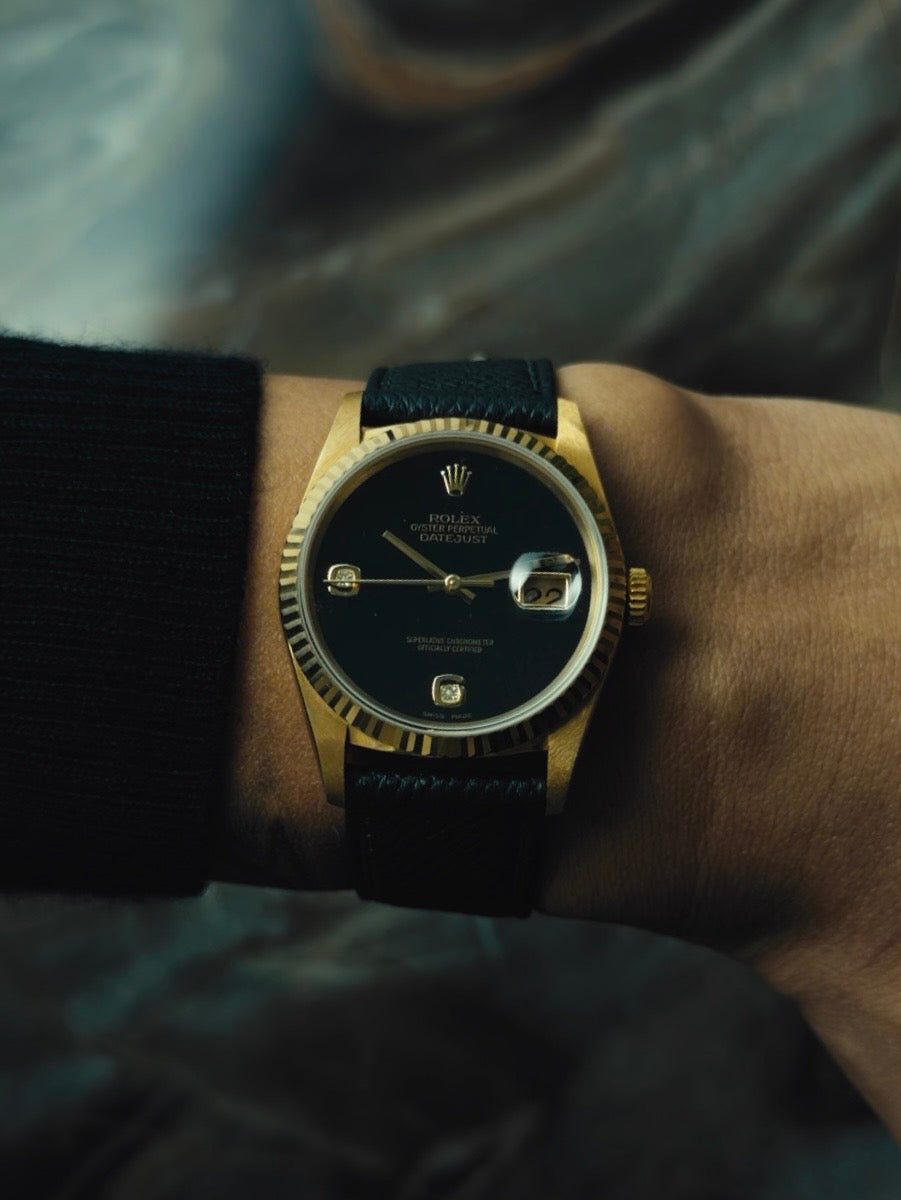 ROLEX Oyster Perpetual Datejust Onyx Diamond Dial 1996