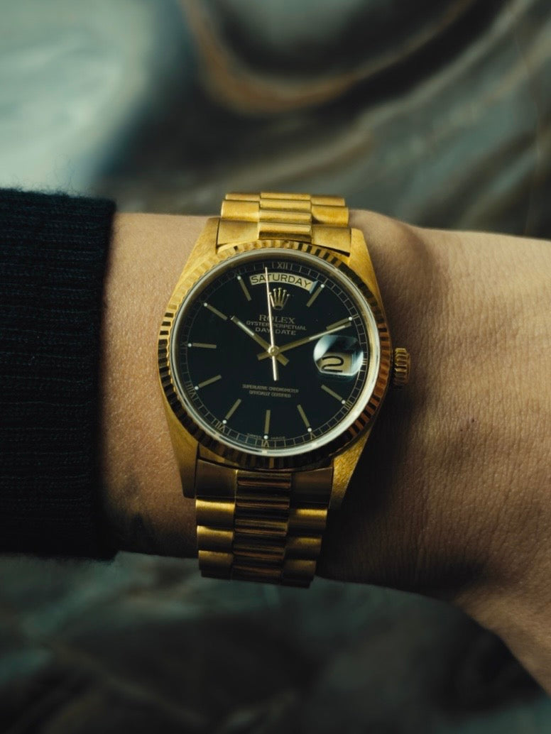 ROLEX Oyster Perpetual Day-Date Black Dial 18K Gold 1988｜ロレックス オイスターパーペチュアル デイデイト 18金 1988年 ヴィンテージ時計
