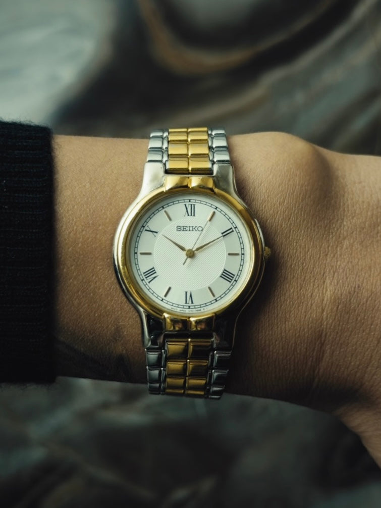 SEIKO "Roman Textured" Dial Two-Tone 1990s｜セイコー ローマンダイアル ツートーン 1990年代 ヴィンテージ時計