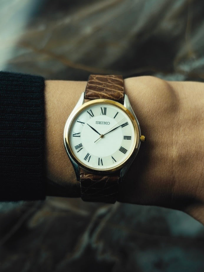 SEIKO Two-Tone "Ivory Roman" Quartz 1990s｜セイコー ツートーン ローマ数字 1990年代 ヴィンテージ時計