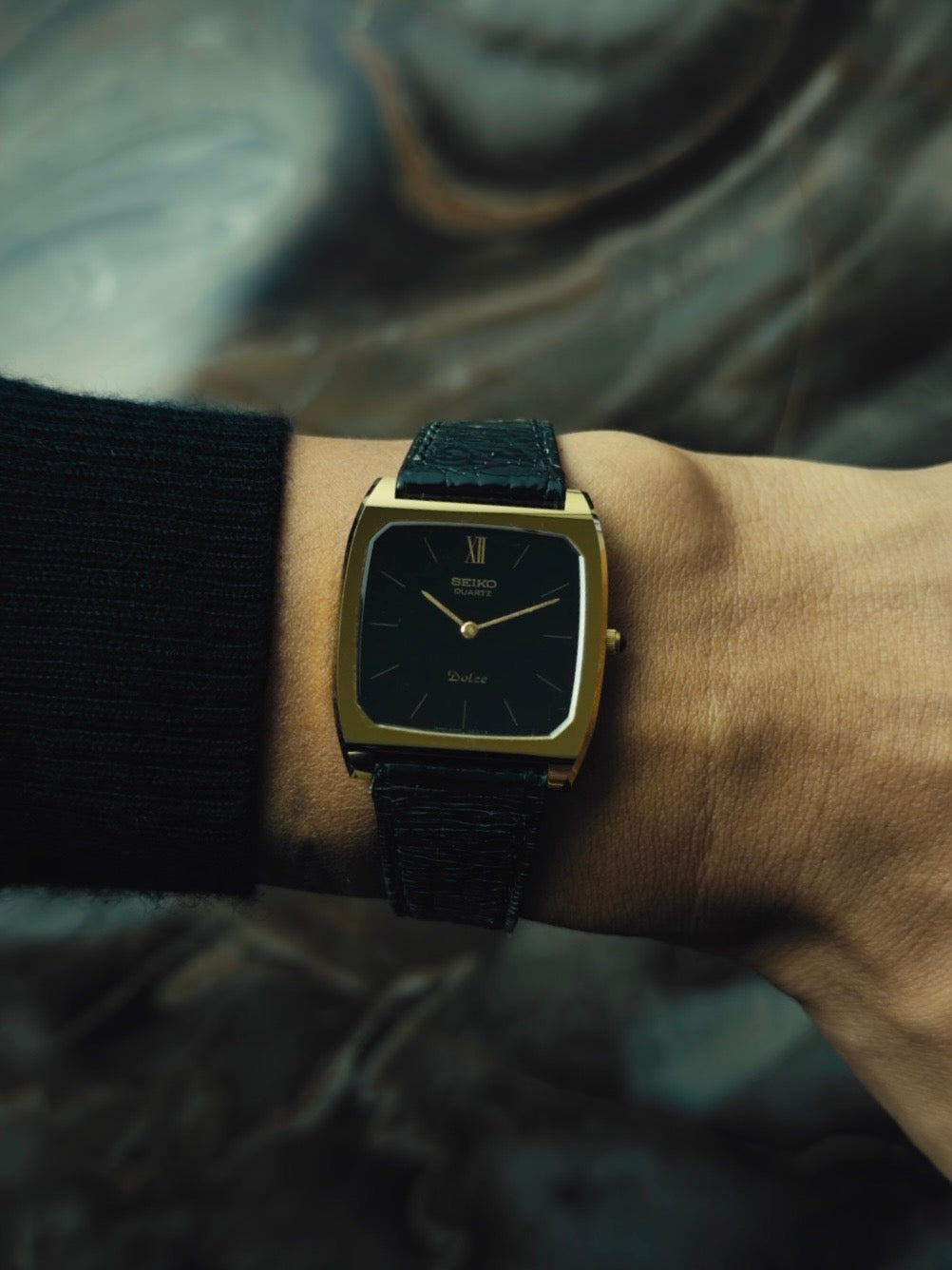 SEIKO Dolce “Midnight Black” Ultra-Thin Quartz 1981
