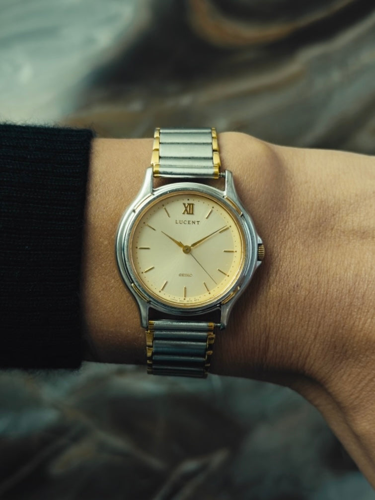 SEIKO LUCENT Two-Tone Champagne Dial 1990s
