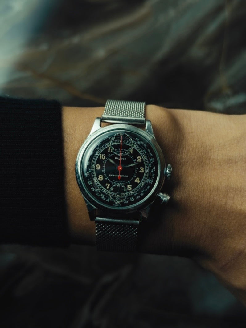 PIERCE Scientific Chronograph Black Dial 1940s