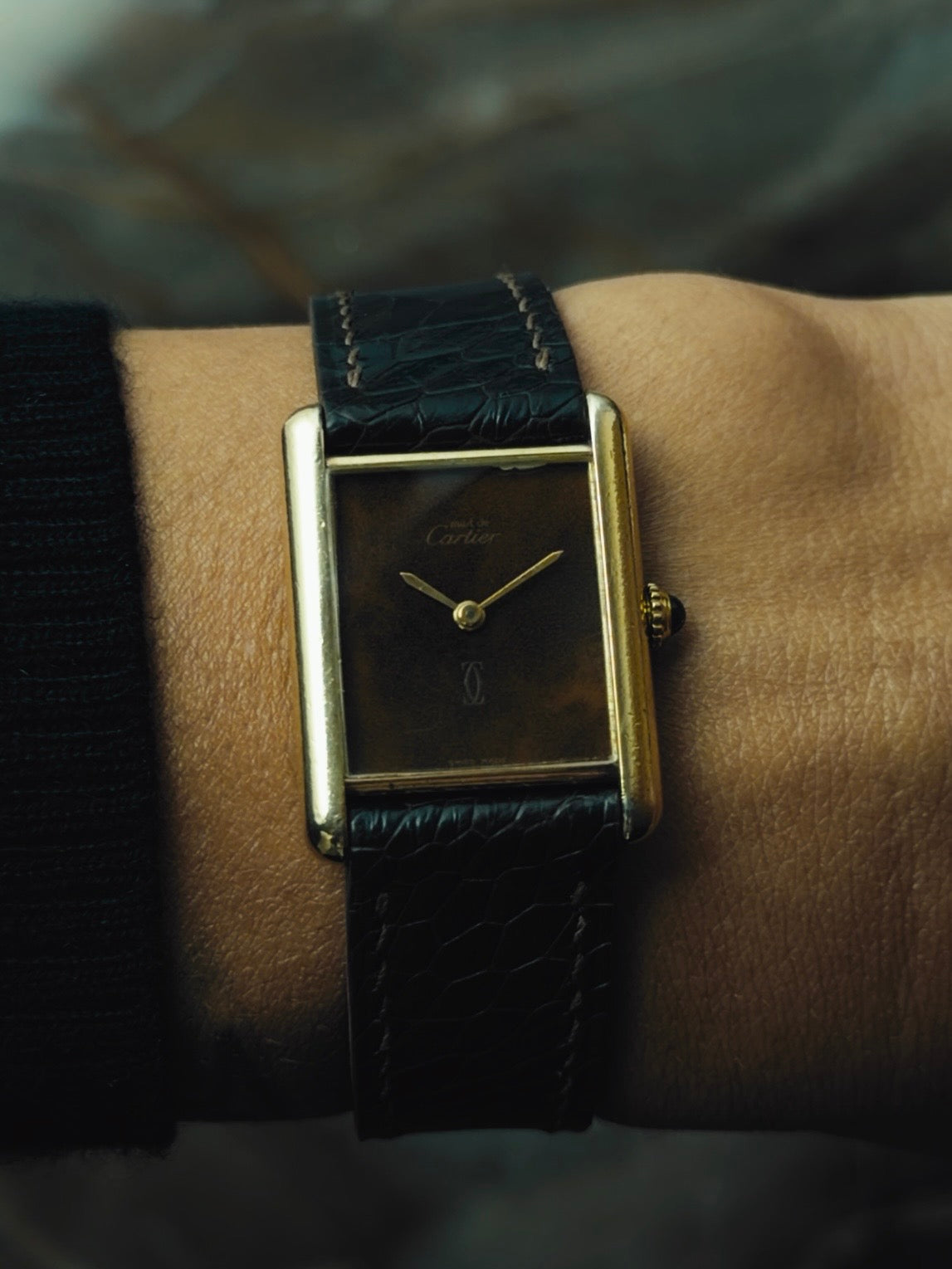 CARTIER Must Tank Mahogany Dial LM 1970s