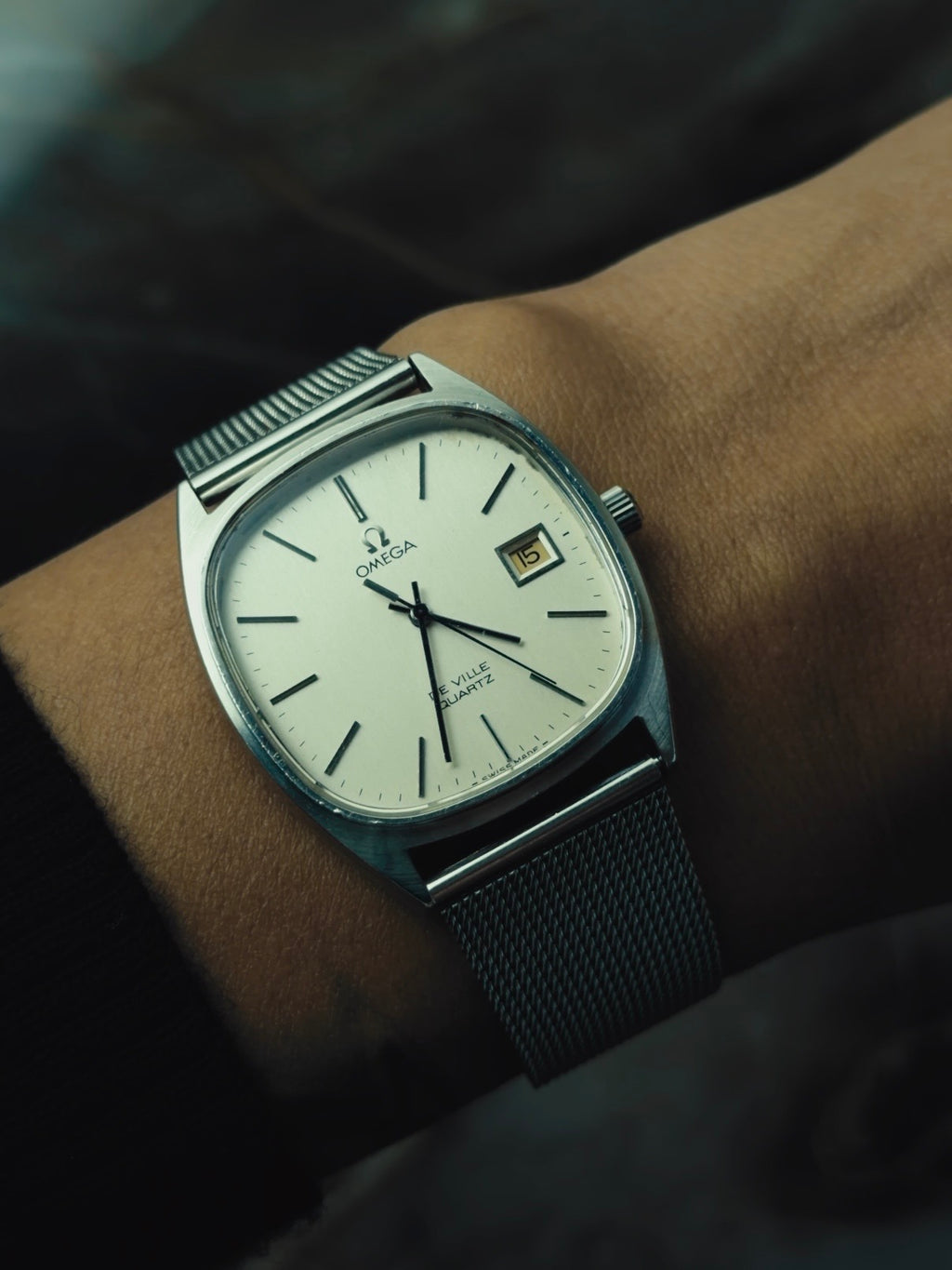 OMEGA De Ville Silver Brushed Dial Quartz 1970s