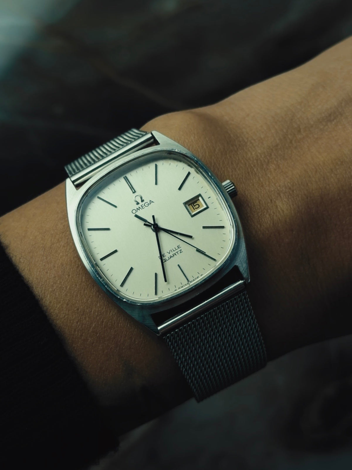 OMEGA De Ville Silver Brushed Dial Quartz 1970s