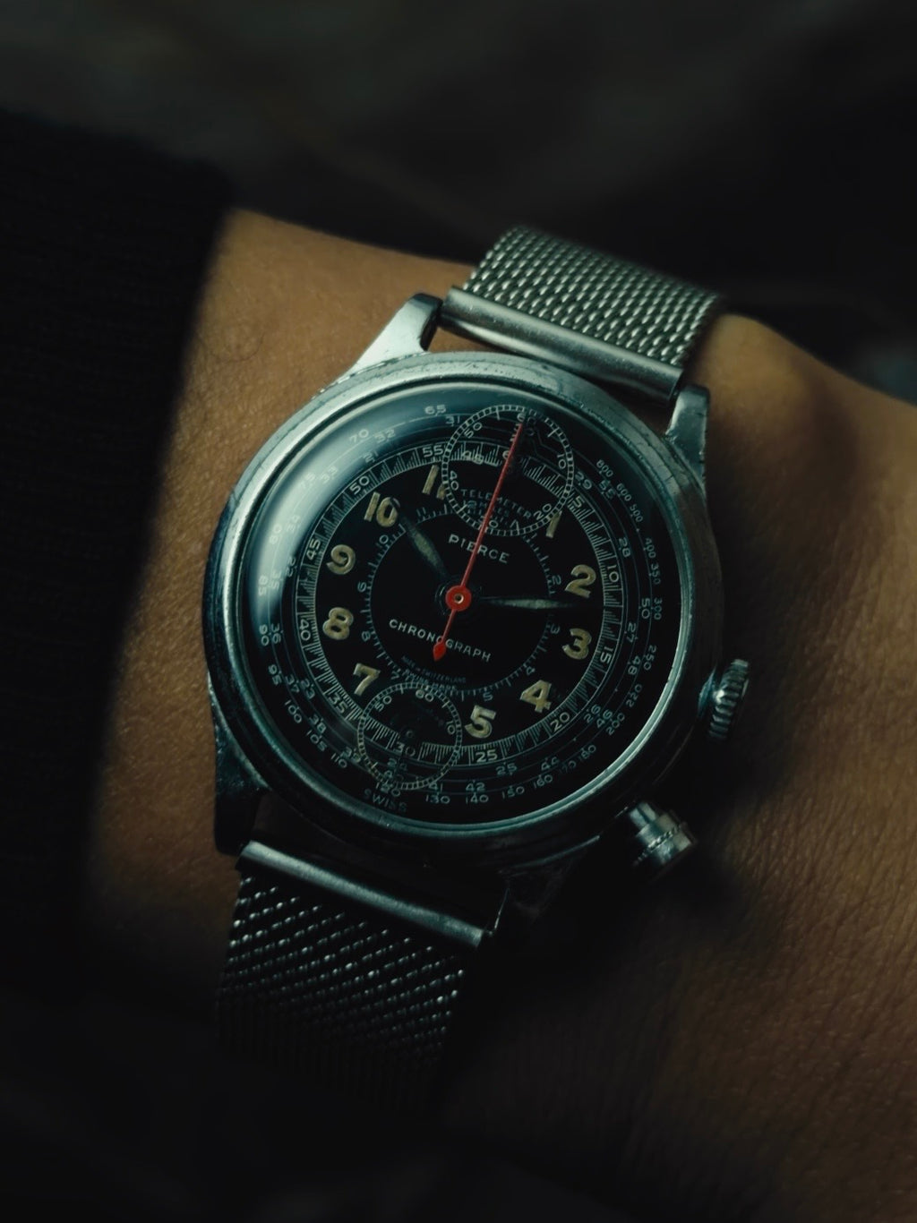 PIERCE Scientific Chronograph Black Dial 1940s