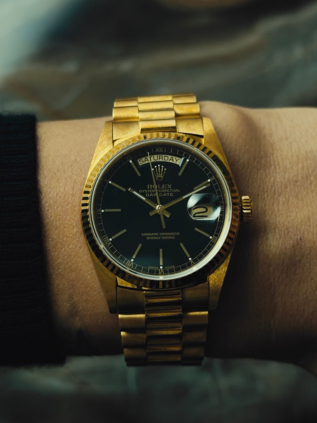ROLEX Oyster Perpetual Day-Date Black Dial 18K Gold 1988｜ロレックス ヴィンテージ時計 - 2