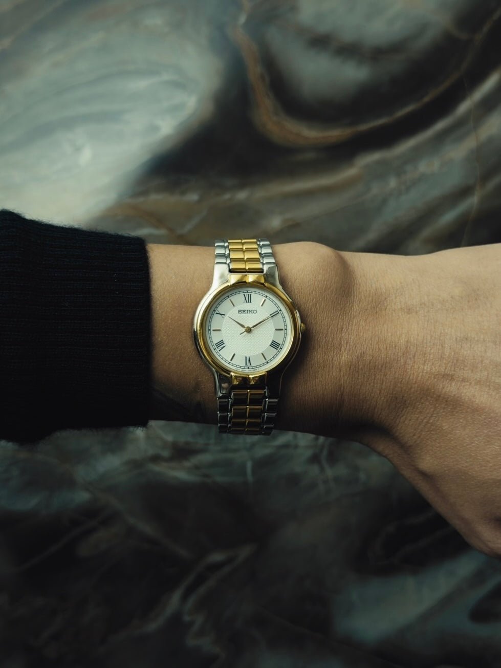SEIKO "Roman Textured" Dial Two-Tone 1990s｜セイコー ヴィンテージ時計 - 2