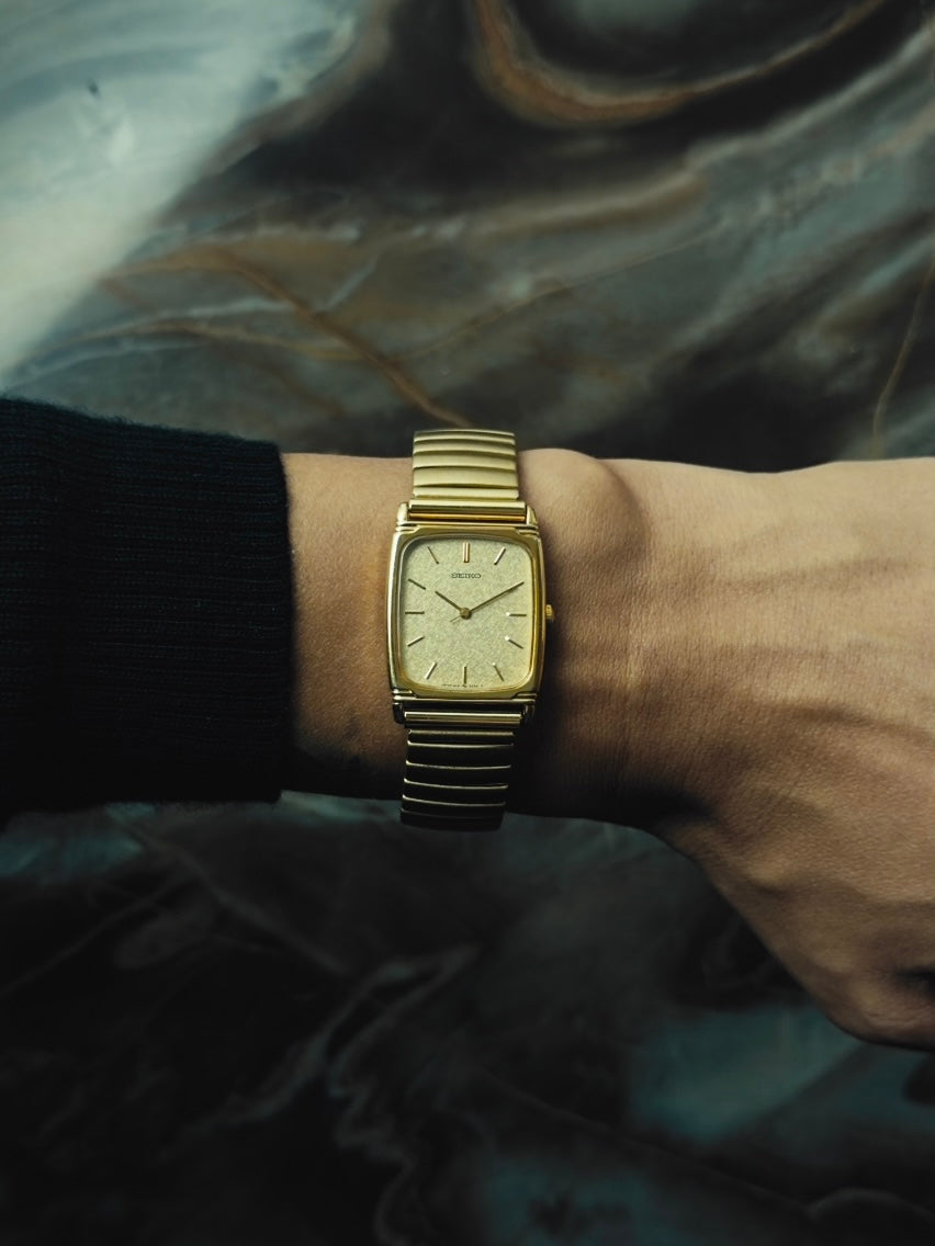 SEIKO Square Gold Textured Dial Quartz 1987｜セイコー ヴィンテージ時計 - 2