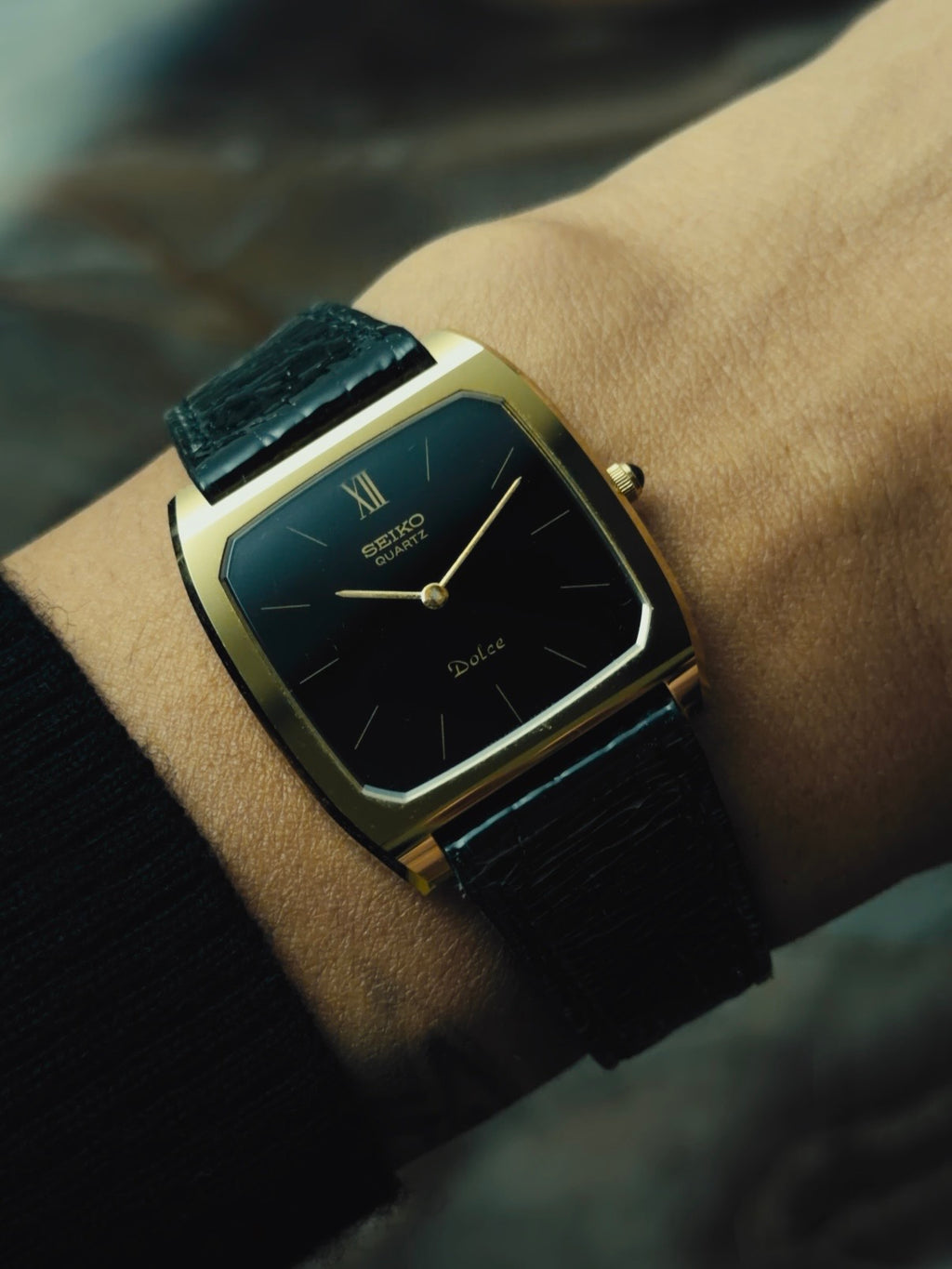 SEIKO Dolce “Midnight Black” Ultra-Thin Quartz 1981