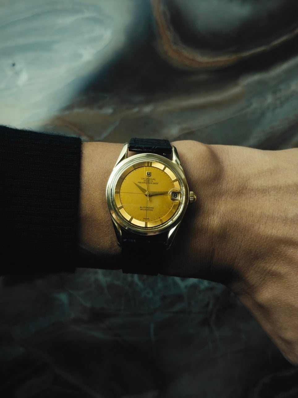 UNIVERSAL GENÈVE Polerouter Date "Golden Horizon" Dial 1960s｜ユニバーサル・ジュネーブ ヴィンテージ時計 - 2
