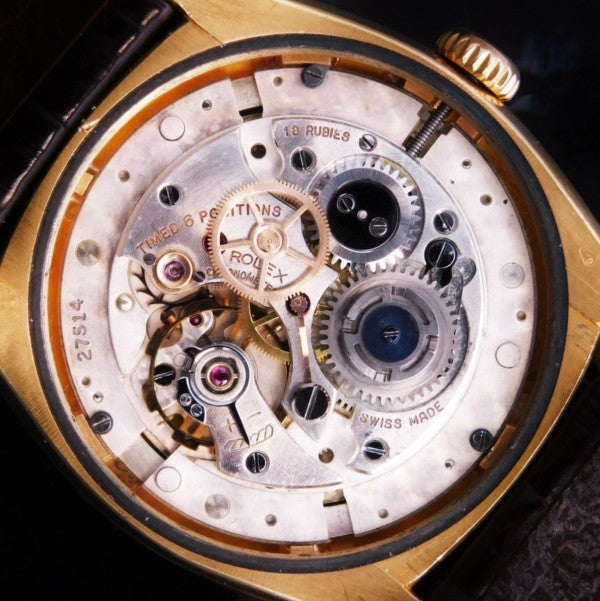 ROLEX 6105 Double Swiss Red Officially French 18K Rose Gold 1961s