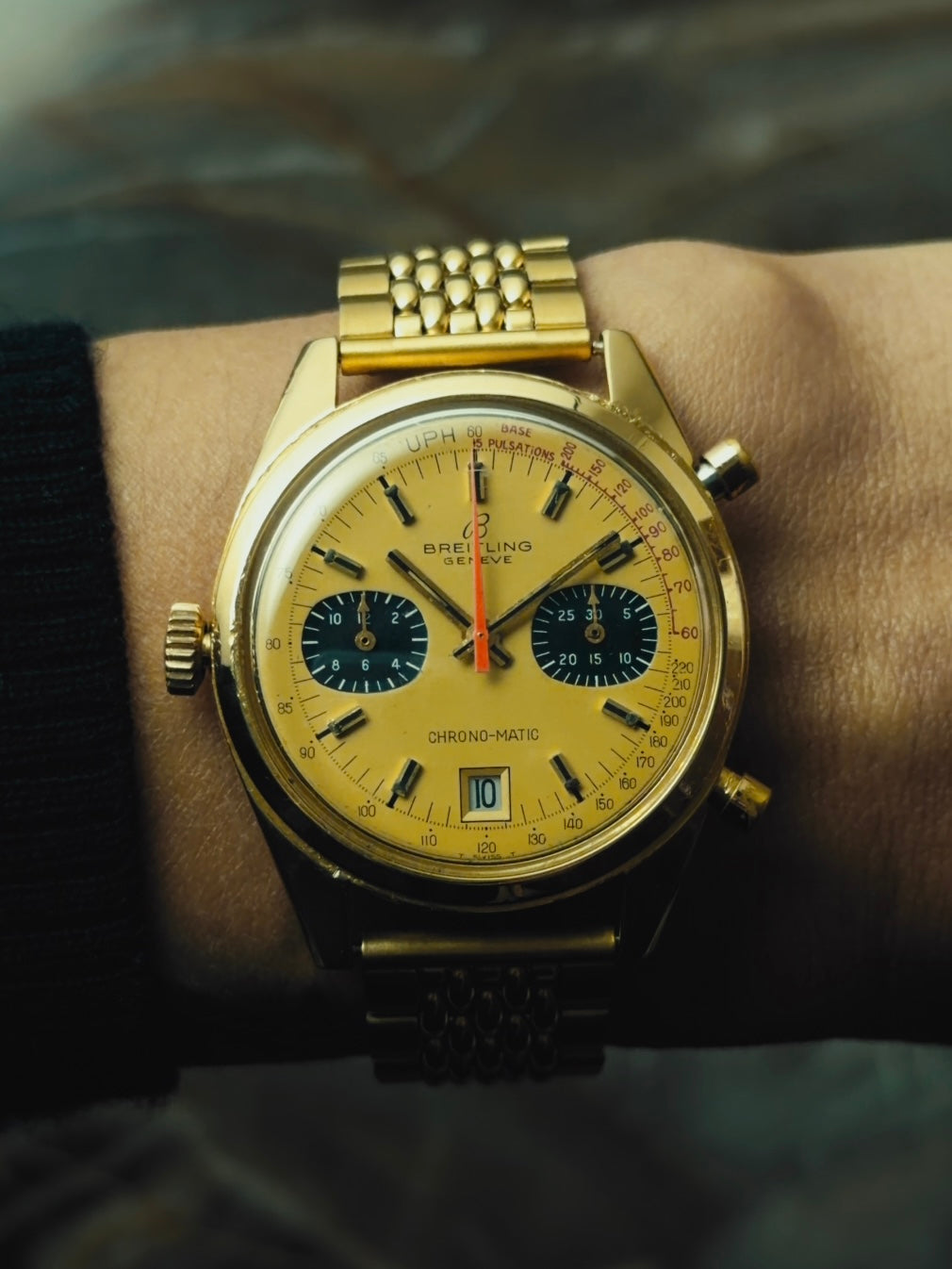 BREITLING 18K Yellow Gold CHRONO-MATIC 1969s｜ブライトリング ヴィンテージ時計 - 3