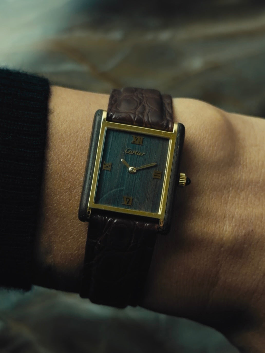 Cartier Tank "Palissandre de Rio" Wood 1970s｜カルティエ ヴィンテージ時計 - 3