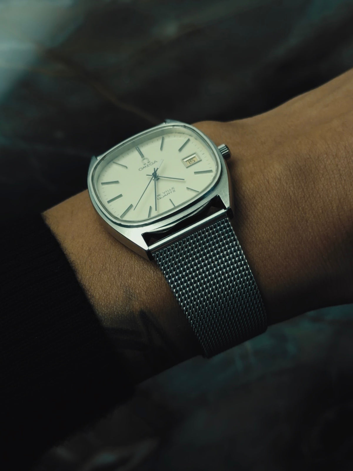 OMEGA De Ville Silver Brushed Dial Quartz 1970s