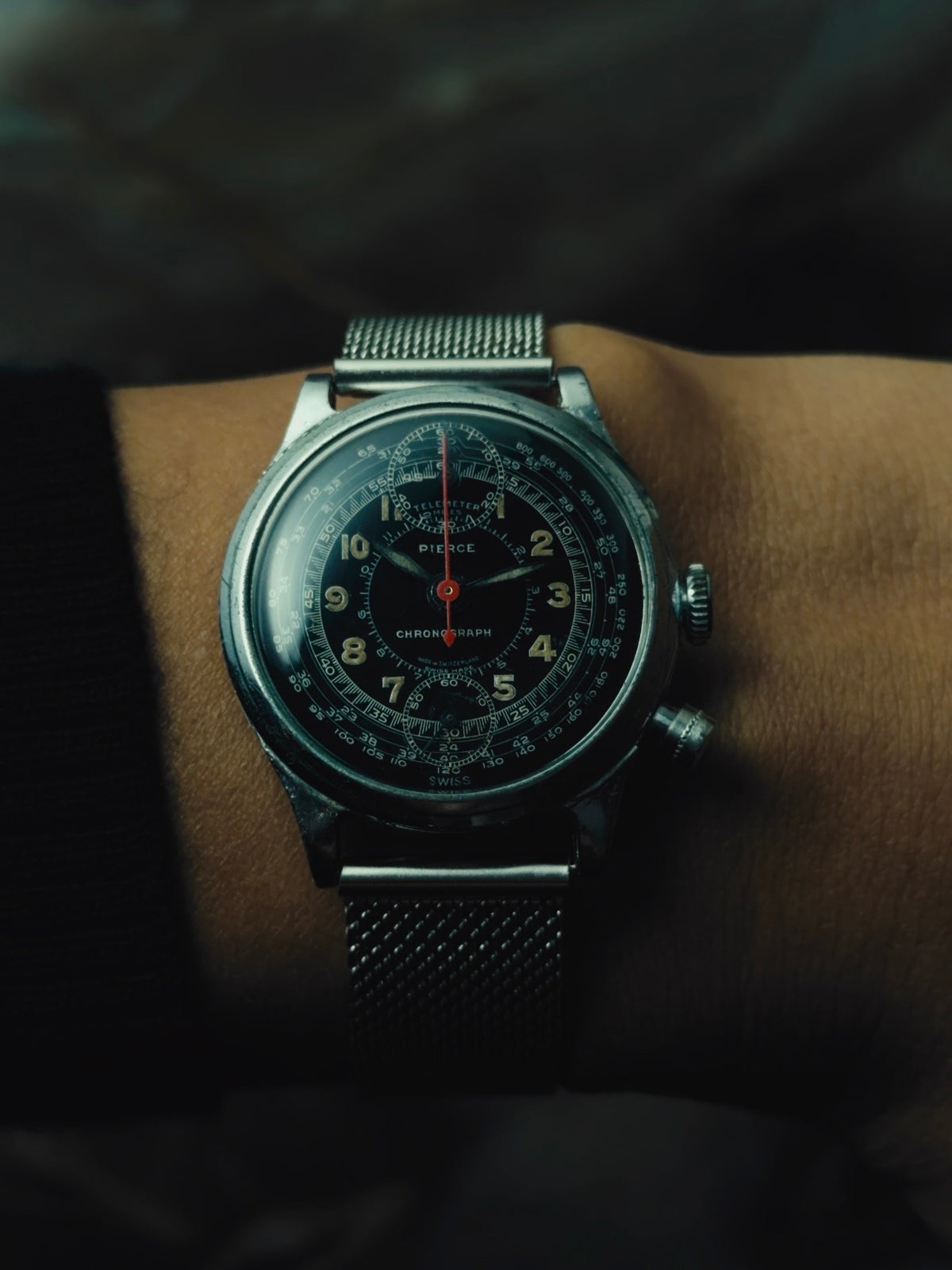 PIERCE Scientific Chronograph Black Dial 1940s