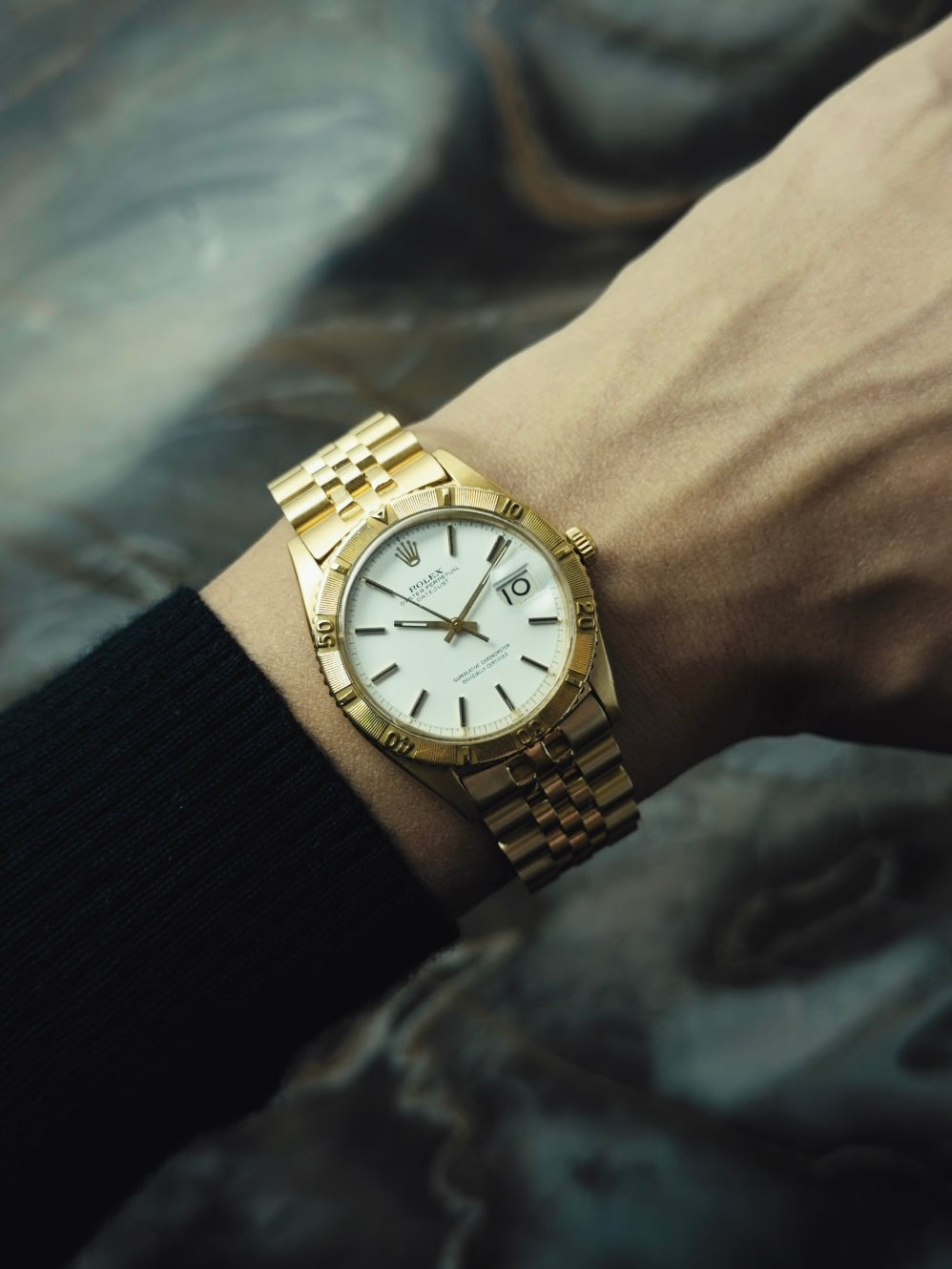 ROLEX 18K Yellow Gold Datejust "Thunderbird" White Dial 1970s｜ロレックス ヴィンテージ時計 - 3
