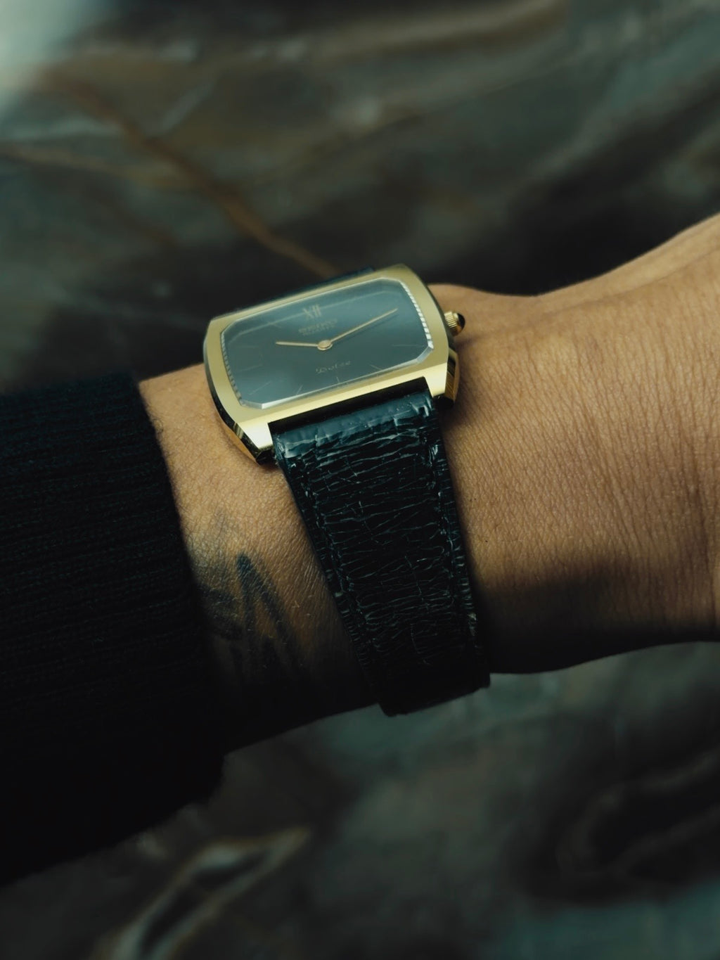 SEIKO Dolce “Midnight Black” Ultra-Thin Quartz 1981