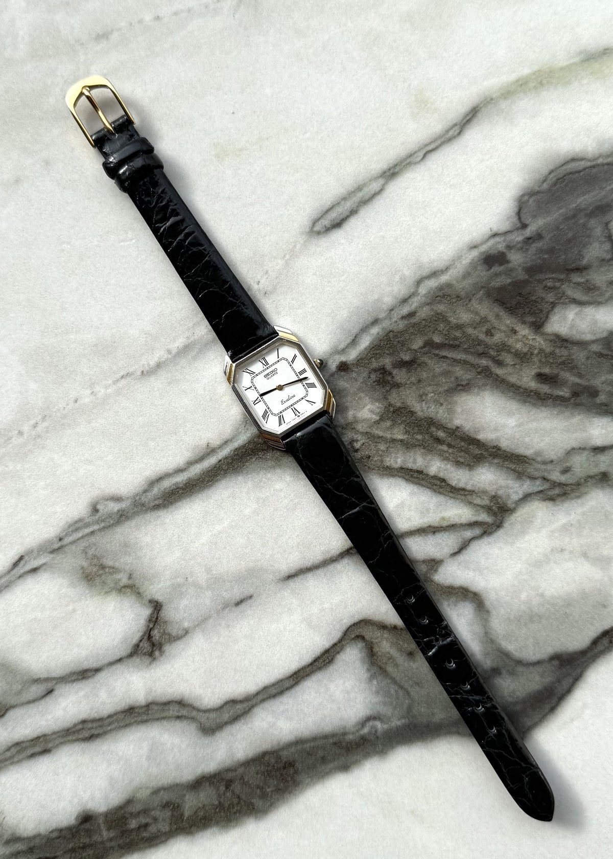 SEIKO Exceline White Dial Two-Tone Quartz 1983