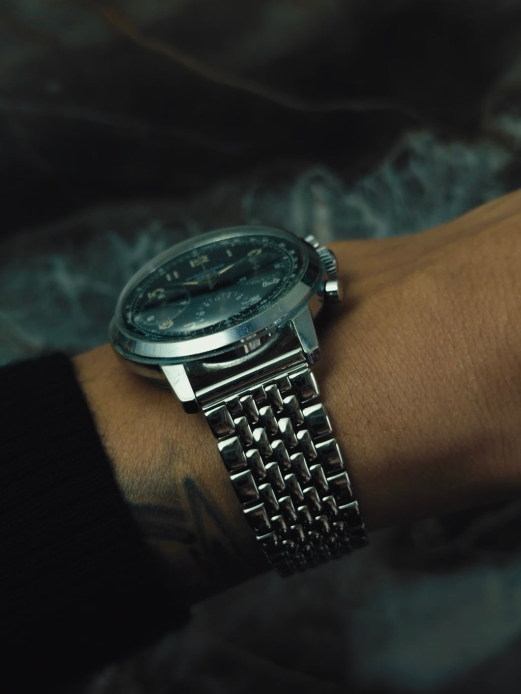 WAKMANN "FRANCE" Black Dial Chronograph 1950s