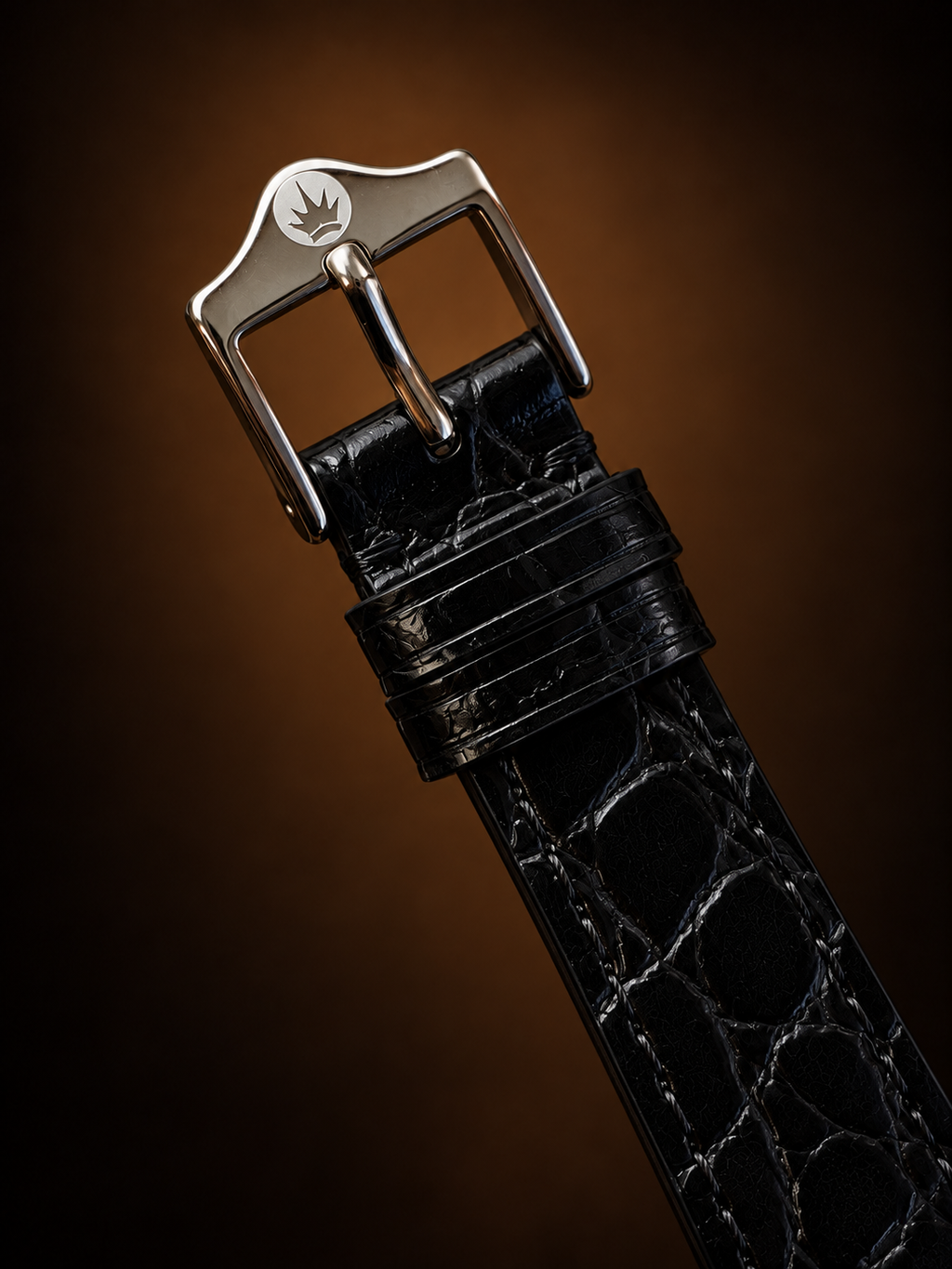 Crocodile Embossed Leather Watch Strap｜尾錠