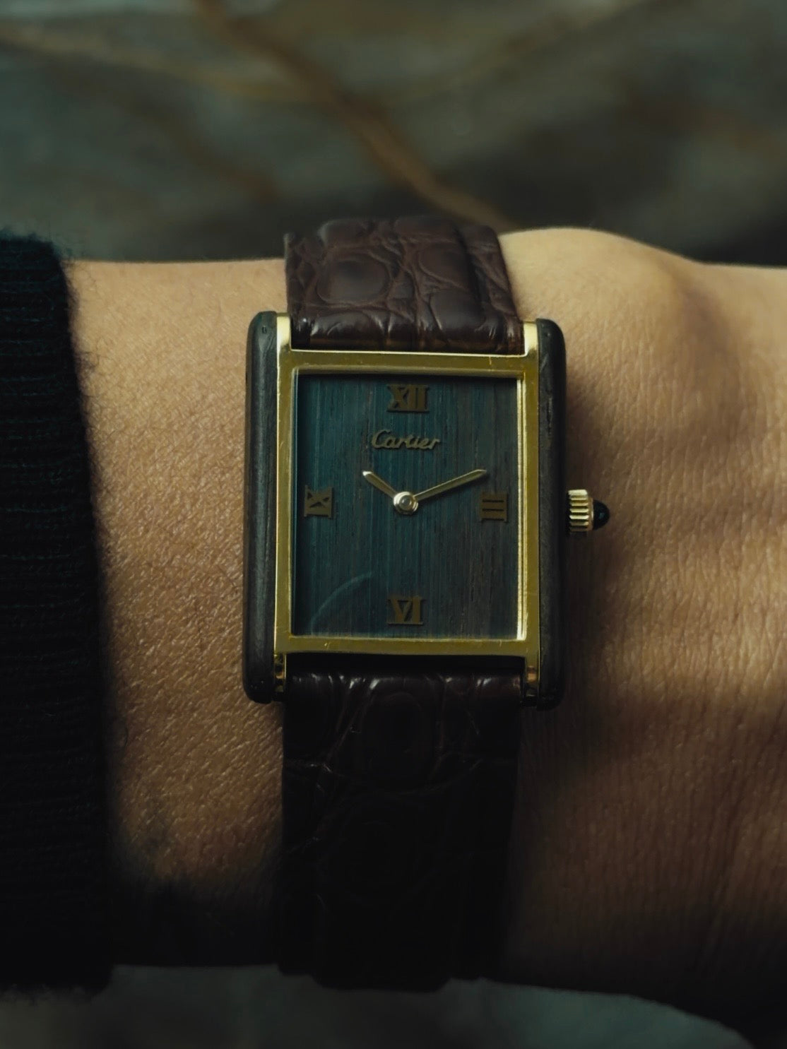 Cartier Tank "Palissandre de Rio" Wood 1970s｜カルティエ ヴィンテージ時計 - 4