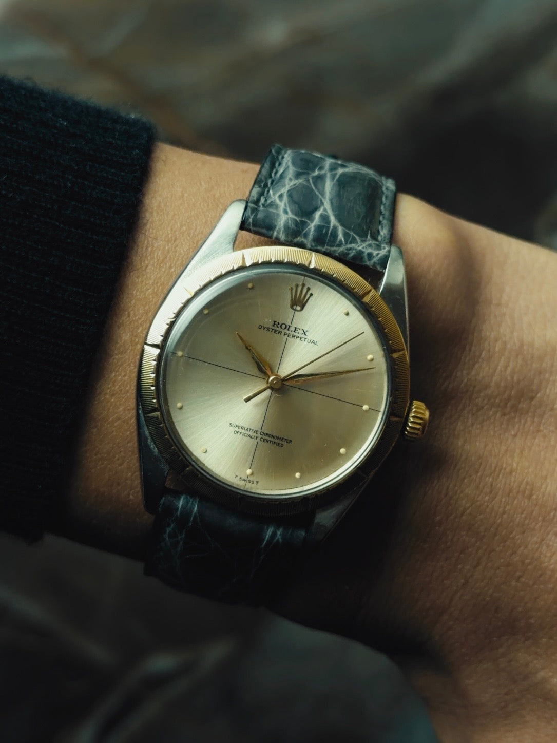 ROLEX Oyster Perpetual Zephyr 14KYG "Crossline" Dial 1960s｜ロレックス ヴィンテージ時計 - 4