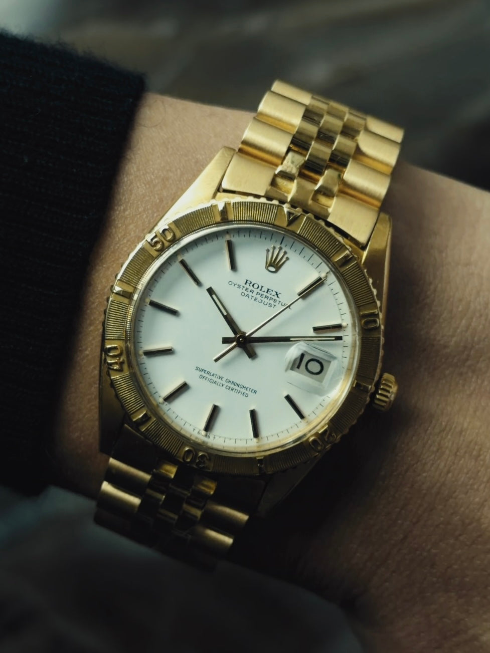 ROLEX 18K Yellow Gold Datejust "Thunderbird" White Dial 1970s｜ロレックス ヴィンテージ時計 - 4