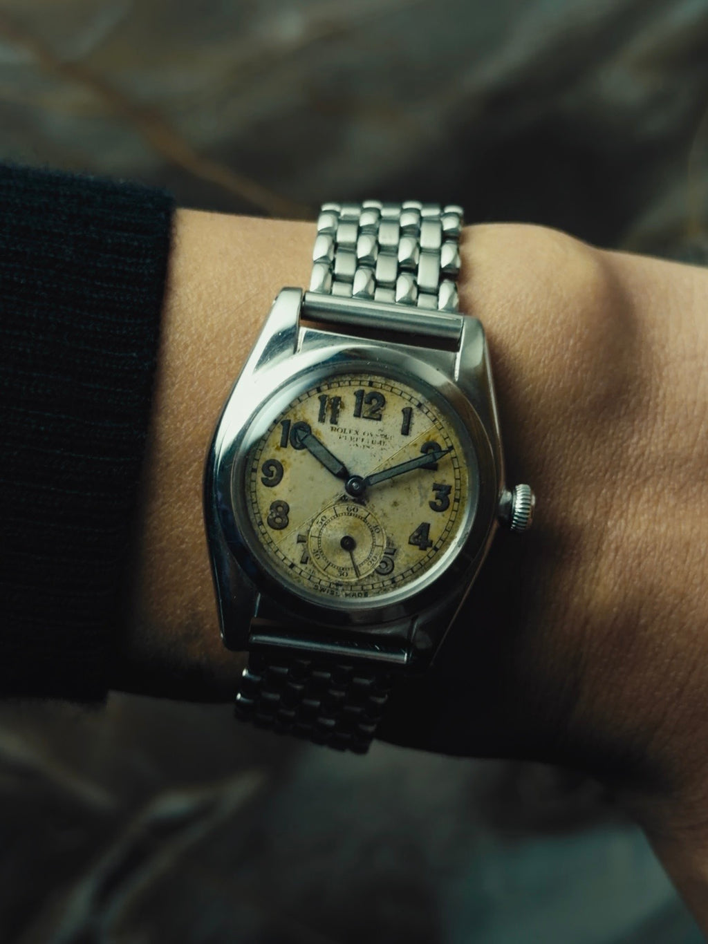 ROLEX Oyster Perpetual Bubble Back "Criss-Cross Dial" 1940s｜ロレックス ヴィンテージ時計 - 4