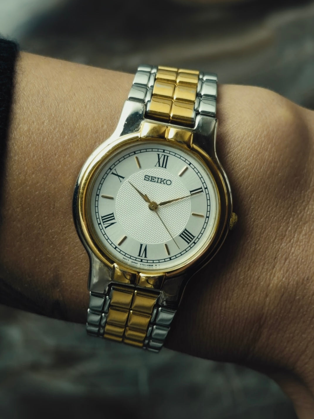 SEIKO "Roman Textured" Dial Two-Tone 1990s｜セイコー ヴィンテージ時計 - 4