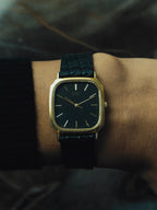 SEIKO Black Dial Gold Tone Cushion 1985