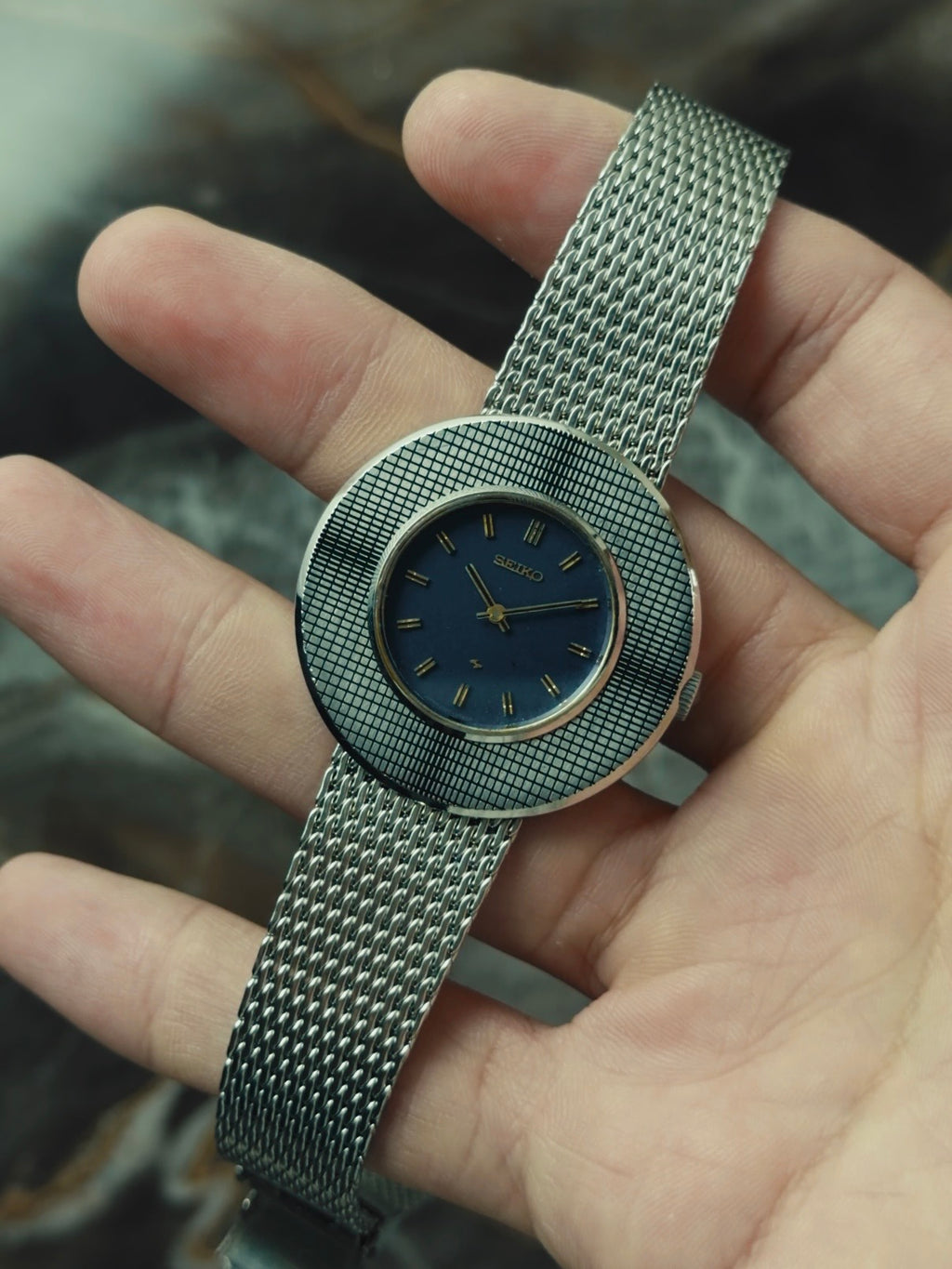 SEIKO Chariot "MOSAIC BEZEL" Blue Dial 1973