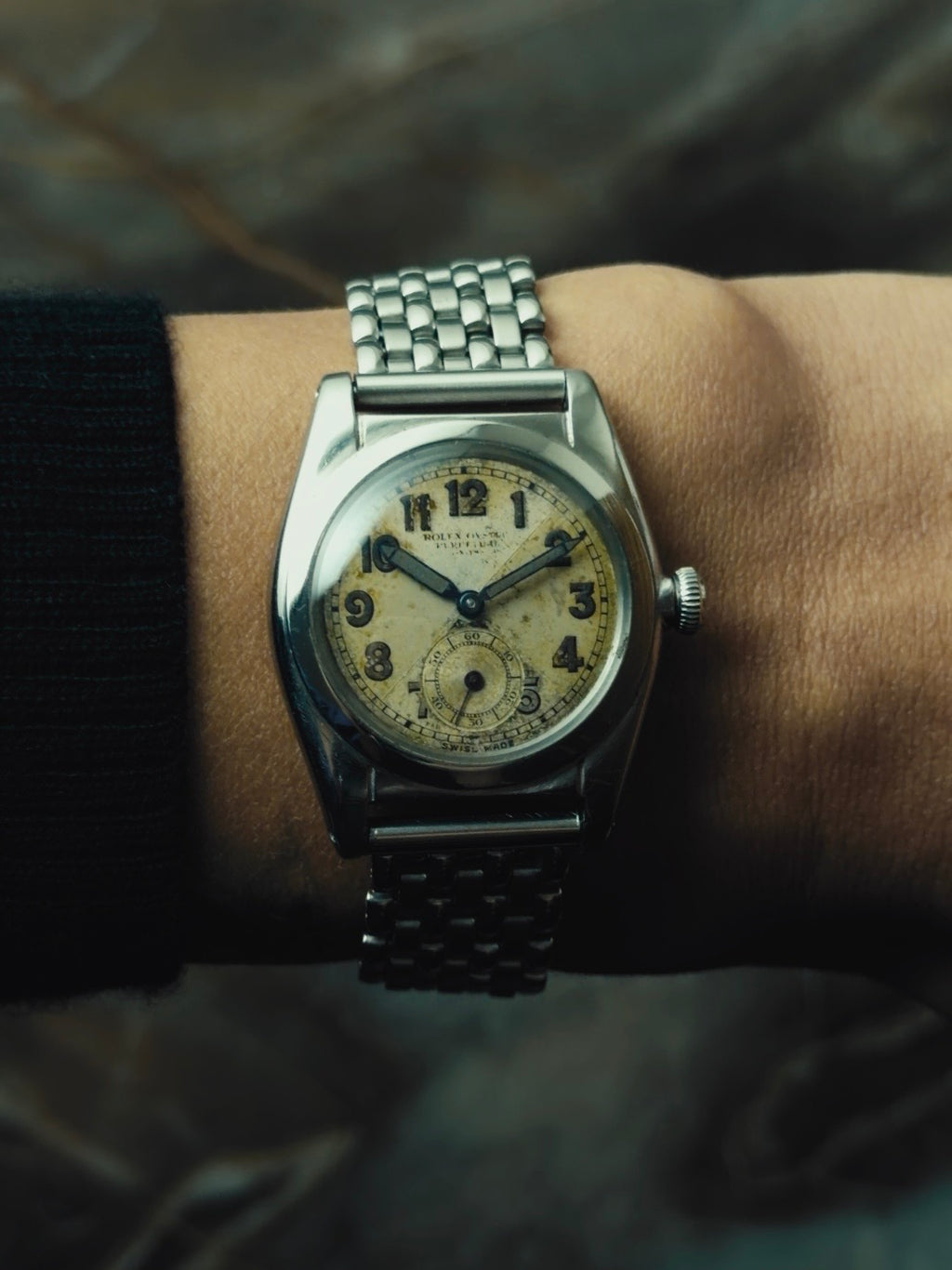 ROLEX Oyster Perpetual Bubble Back "Criss-Cross Dial" 1940s｜ロレックス ヴィンテージ時計 - 5