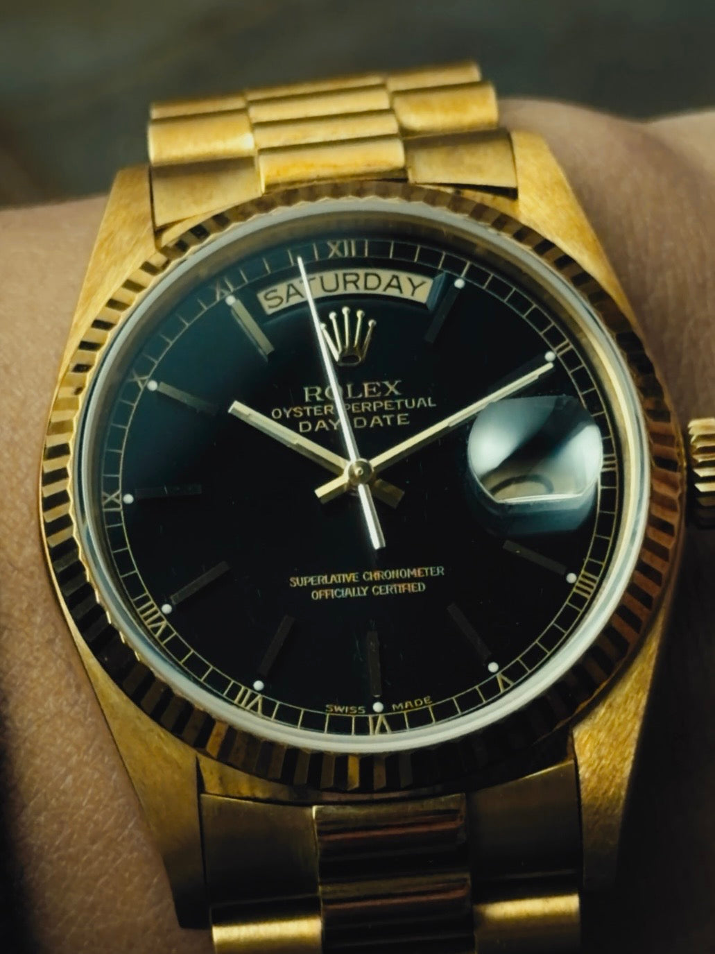 ROLEX Oyster Perpetual Day-Date Black Dial 18K Gold 1988｜ロレックス ヴィンテージ時計 - 5