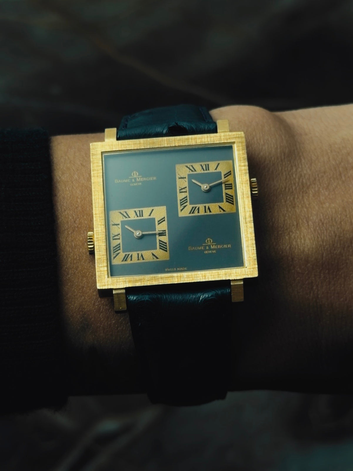 Baume & Mercier Dual Time 18KSG Big Square Case 1970s｜ボーム＆メルシエ ヴィンテージ時計 - 6