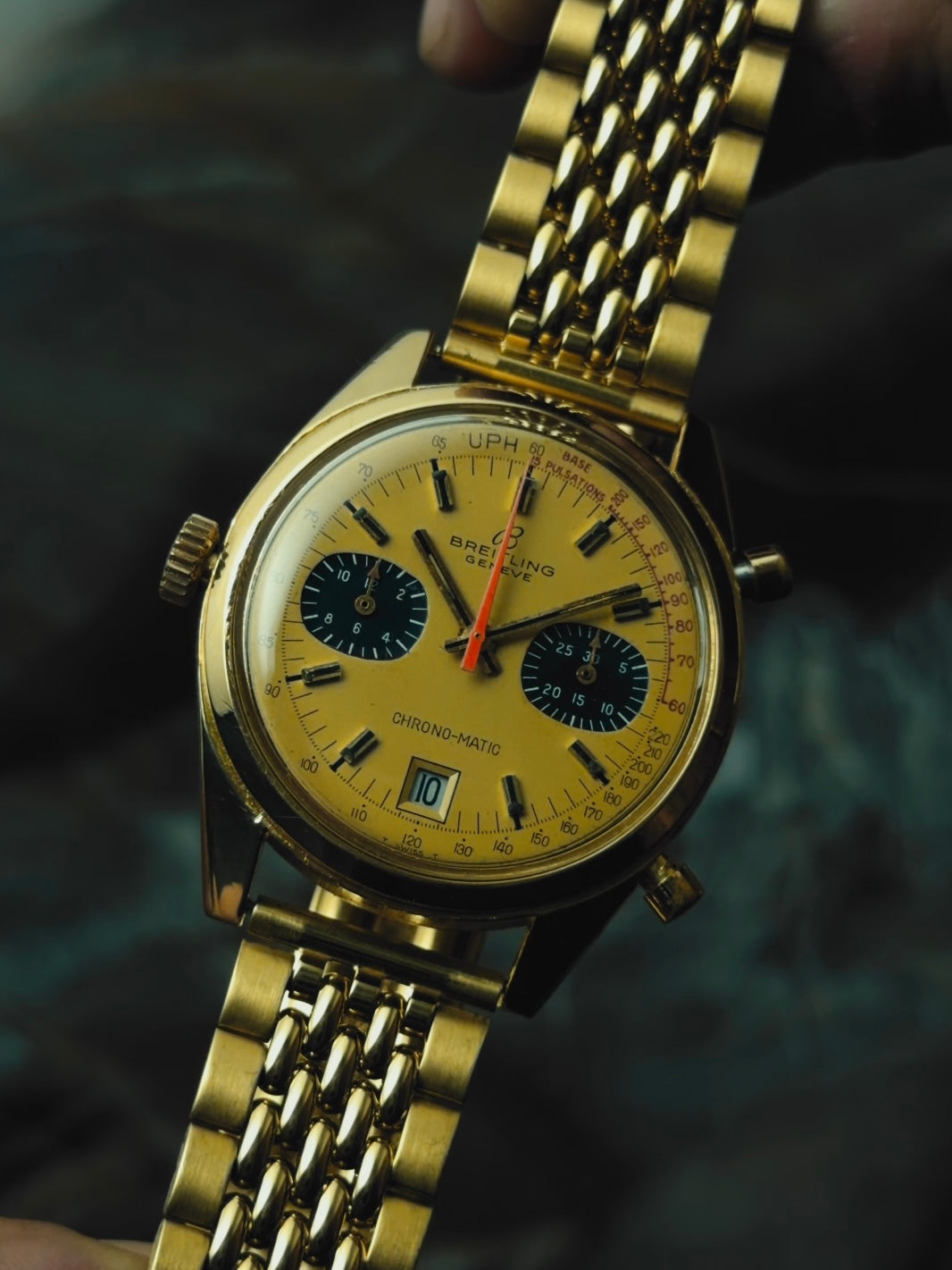 BREITLING 18K Yellow Gold CHRONO-MATIC 1969s｜ブライトリング ヴィンテージ時計 - 6