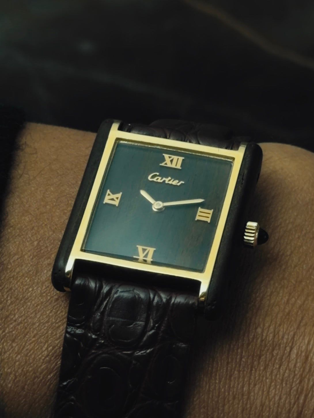 Cartier Tank "Palissandre de Rio" Wood 1970s｜カルティエ ヴィンテージ時計 - 6