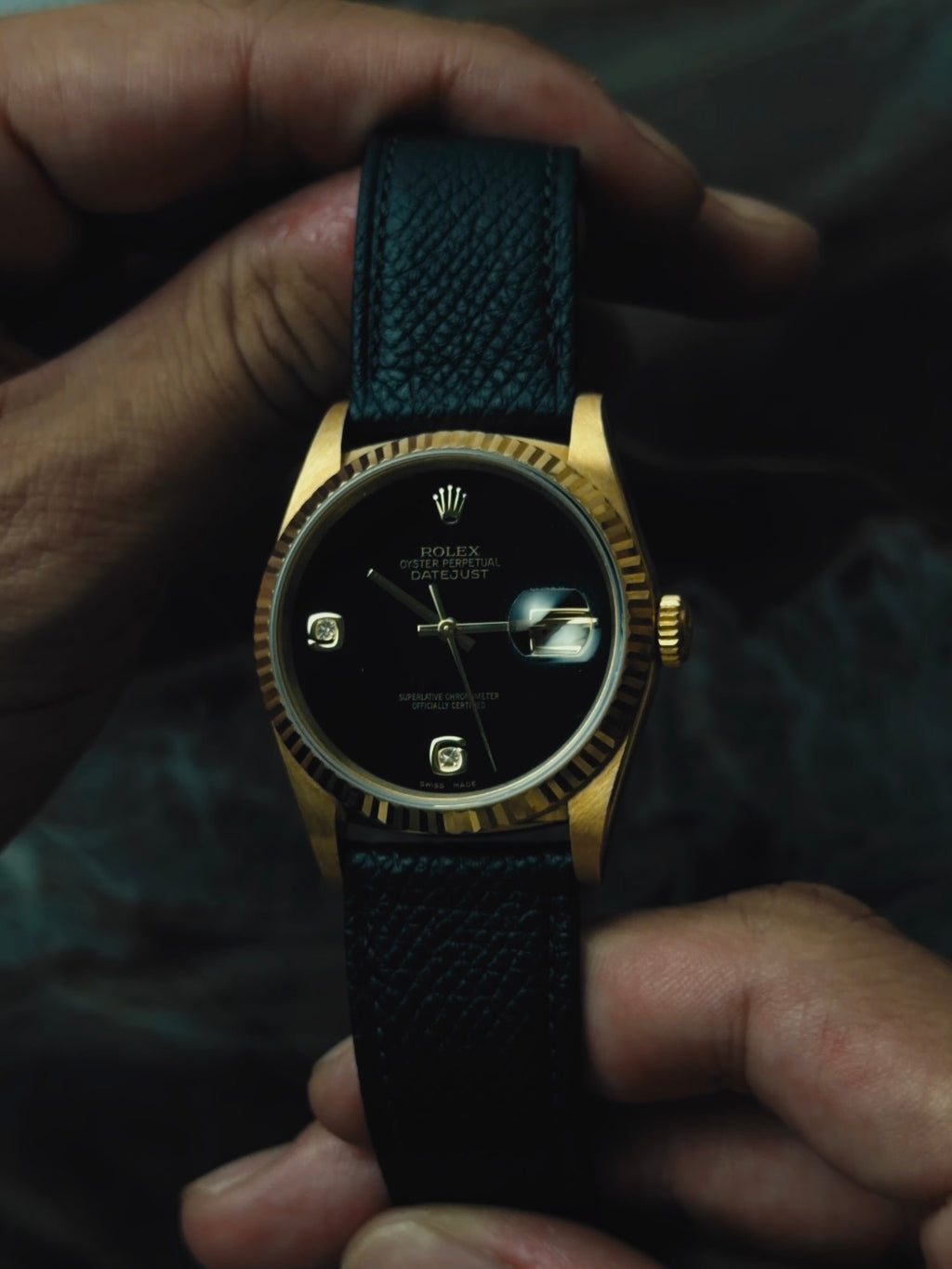ROLEX Oyster Perpetual Datejust Onyx Diamond Dial 1996