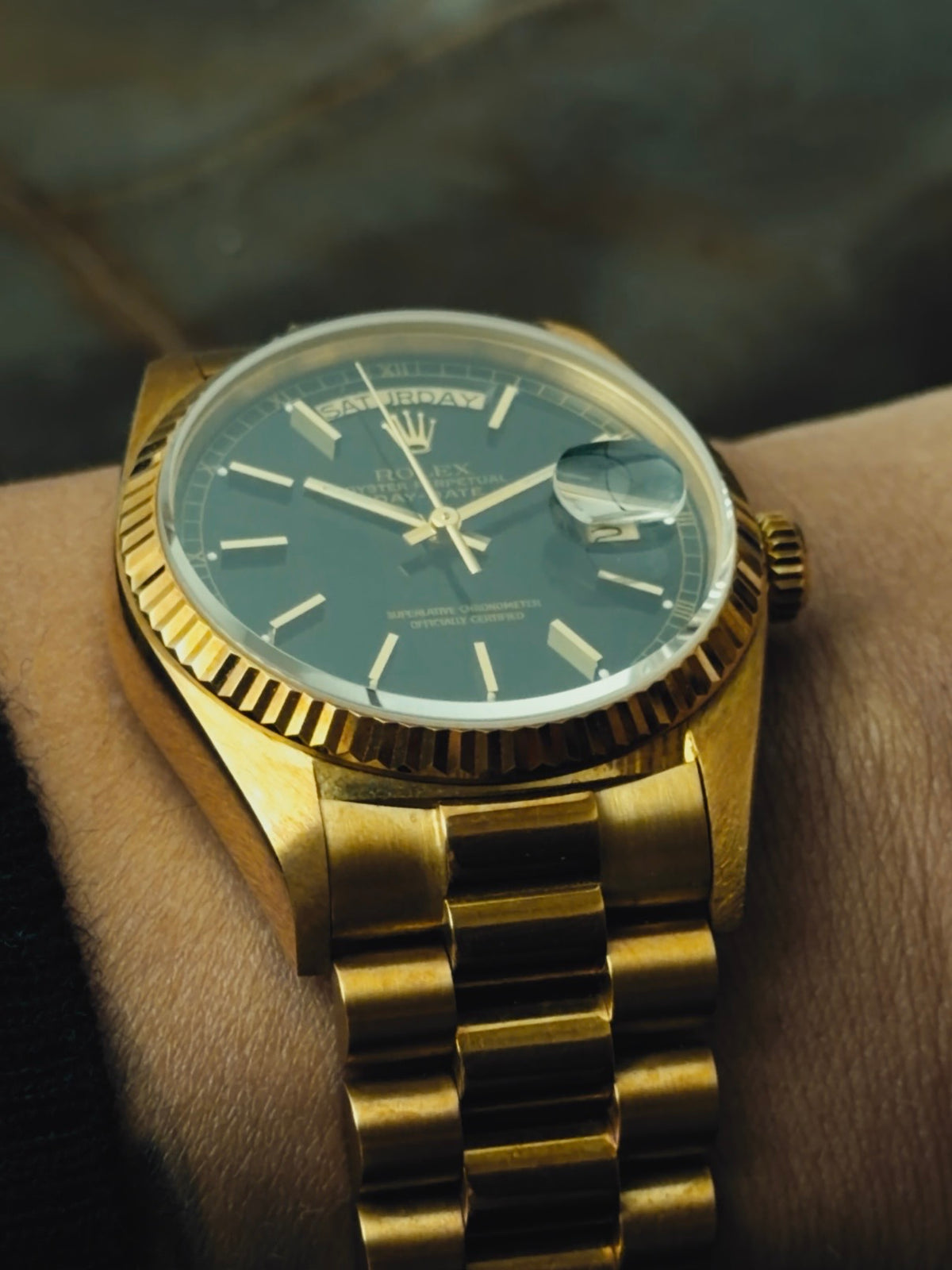 ROLEX Oyster Perpetual Day-Date Black Dial 18K Gold 1988｜ロレックス ヴィンテージ時計 - 6