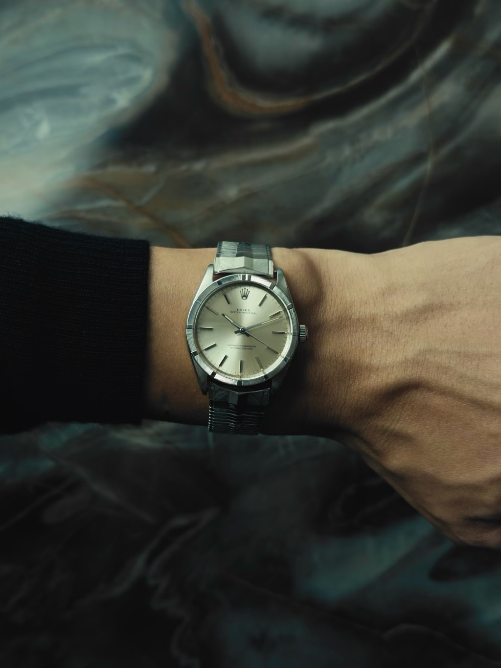 ROLEX Oyster Perpetual 1007 SS “PATINA DIAL” 1960-70s