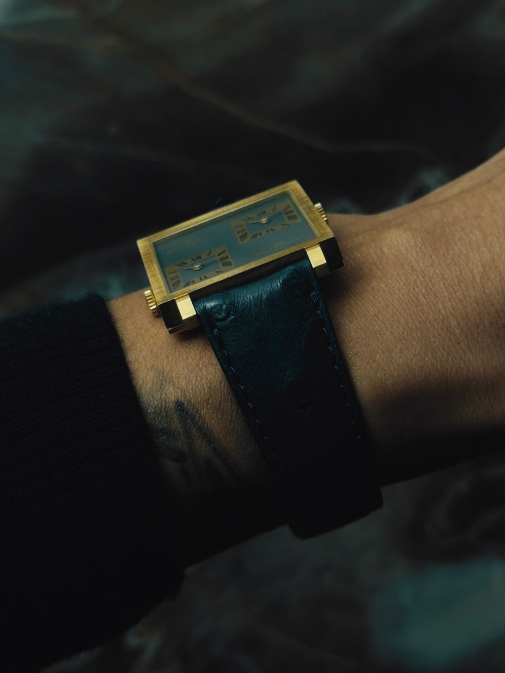 Baume & Mercier Dual Time 18KSG Big Square Case 1970s｜ボーム＆メルシエ ヴィンテージ時計 - 7