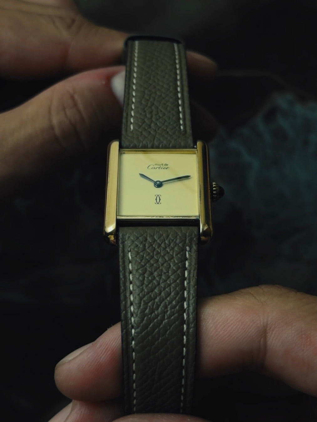 CARTIER Must Tank Ivory Dial LM 1970s
