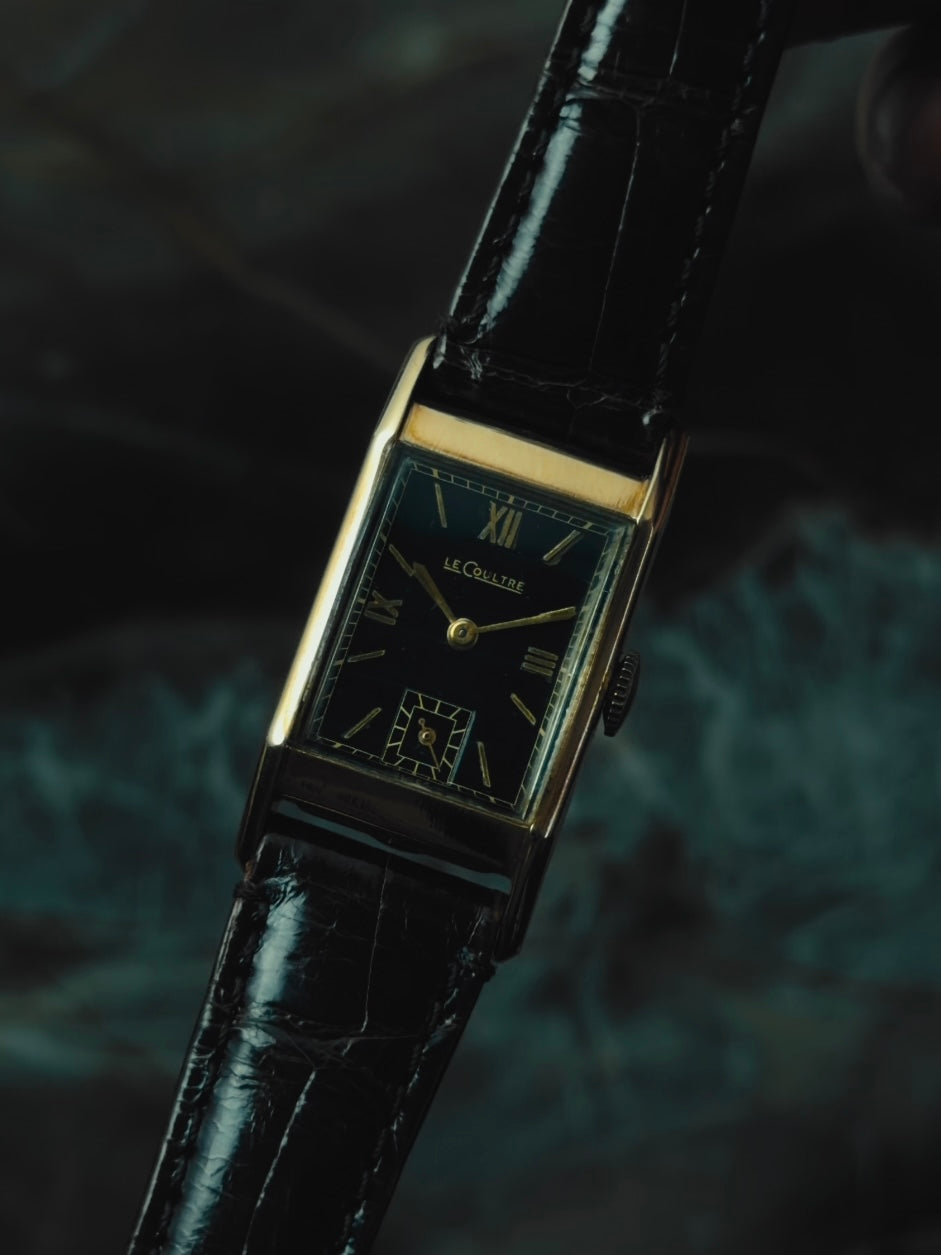 LECOULTRE 14K Solid Gold "Black Roman" 1940s｜ルクルト ヴィンテージ時計 - 7