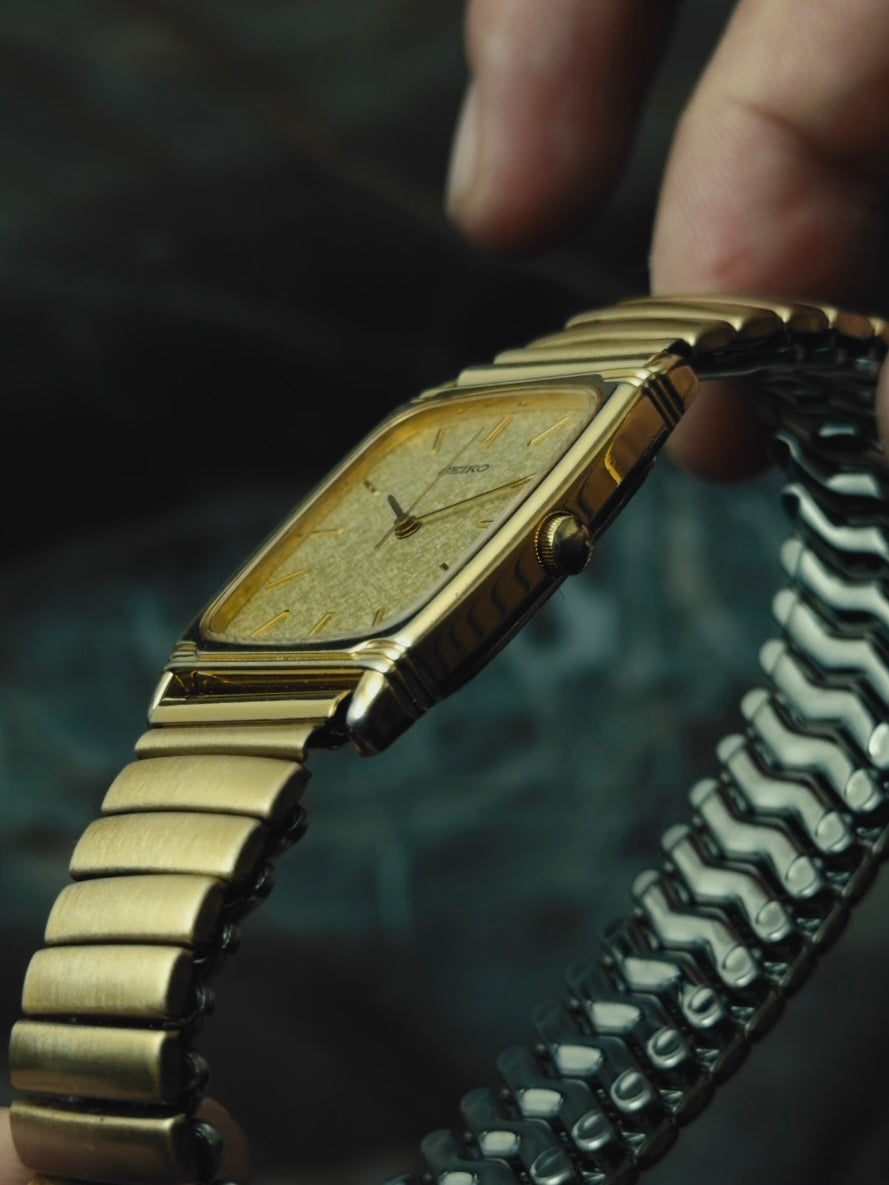SEIKO Square Gold Textured Dial Quartz 1987｜セイコー ヴィンテージ時計 - 7