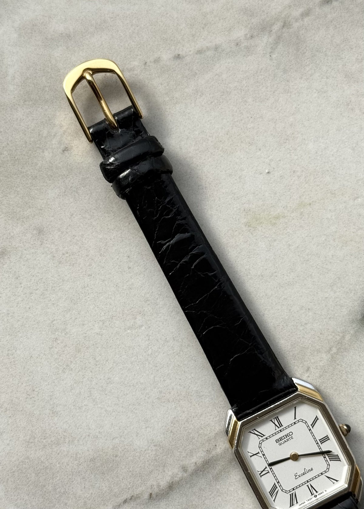 SEIKO Exceline White Dial Two-Tone Quartz 1983