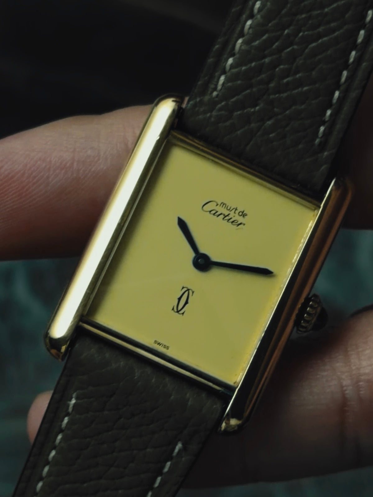 CARTIER Must Tank Ivory Dial LM 1970s